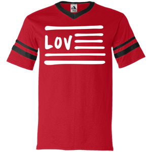 Love Nation Augusta V-Neck Sleeve Stripe Jersey