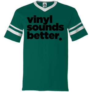 Vinyl Sounds Better V-Neck Sleeve Stripe Jersey