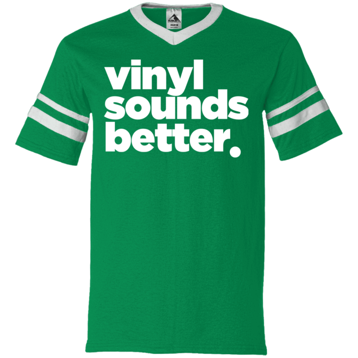 Vinyl Sounds Better V-Neck Sleeve Stripe Jersey