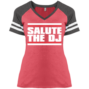 Salute The DJ District Ladies' Game V-Neck T-Shirt