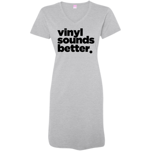 Vinyl Sounds Better Ladies' V-Neck Fine Jersey Cover-Up