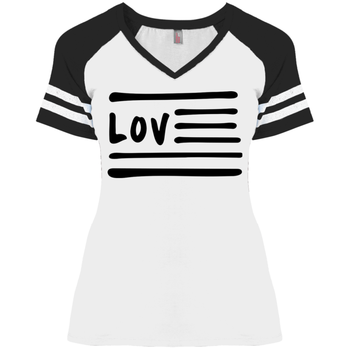 Love Nation District Ladies' Game V-Neck T-Shirt