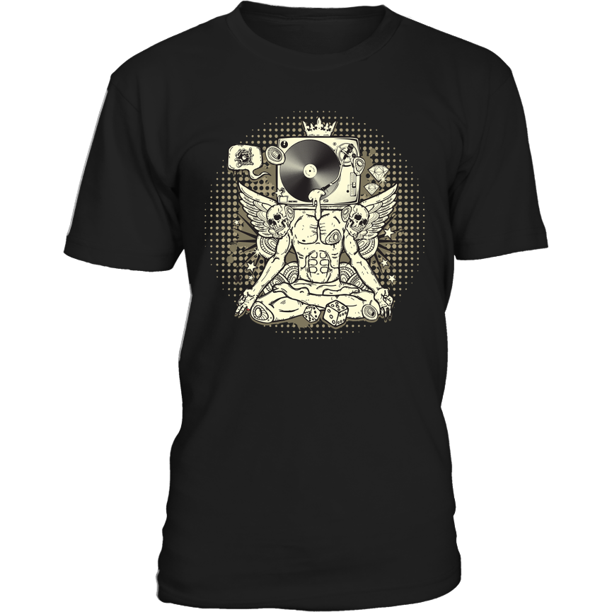 Turntable Head T-Shirt - Vinyl Clothing Co - DJ Apparel Clothing Disc Jockey Vinyl Gear