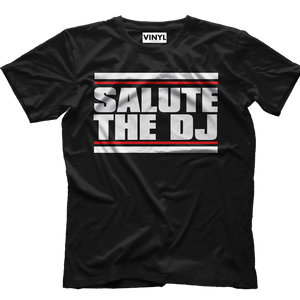 Salute The DJ T-Shirt (Black) - Vinyl Clothing Co - DJ Apparel Clothing Disc Jockey Vinyl Gear