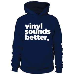 Vinyl Sounds Better White Letter Hoodie - Vinyl Clothing Co - DJ Apparel Clothing Disc Jockey Vinyl Gear