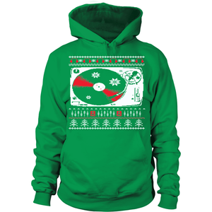 Ugly Christmas Sweater Hoodie - Vinyl Clothing Co - DJ Apparel Clothing Disc Jockey Vinyl Gear
