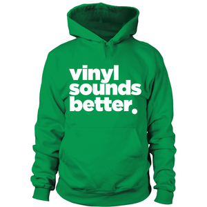 Vinyl Sounds Better White Letter Hoodie - Vinyl Clothing Co - DJ Apparel Clothing Disc Jockey Vinyl Gear