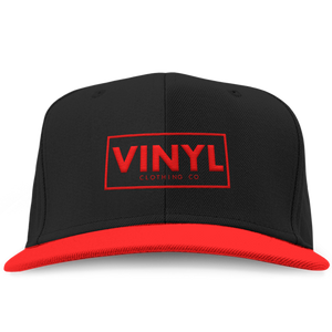 Vinyl Clothing Co Snapback Hat - Black/Red - Vinyl Clothing Co - DJ Apparel Clothing Disc Jockey Vinyl Gear