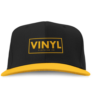 Vinyl Clothing Co Snapback Hat - Black/Gold - Vinyl Clothing Co - DJ Apparel Clothing Disc Jockey Vinyl Gear