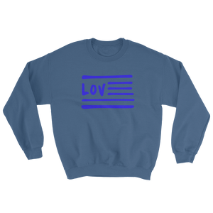 Love Nation Blue Flag Sweatshirt - Vinyl Clothing Co - DJ Apparel Clothing Disc Jockey Vinyl Gear