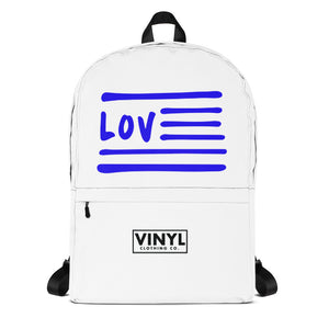 Love Nation Blue Flag Backpack - Vinyl Clothing Co - DJ Apparel Clothing Disc Jockey Vinyl Gear