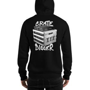 Crate Digger (Back) Hoodie - Vinyl Clothing Co - DJ Apparel Clothing Disc Jockey Vinyl Gear
