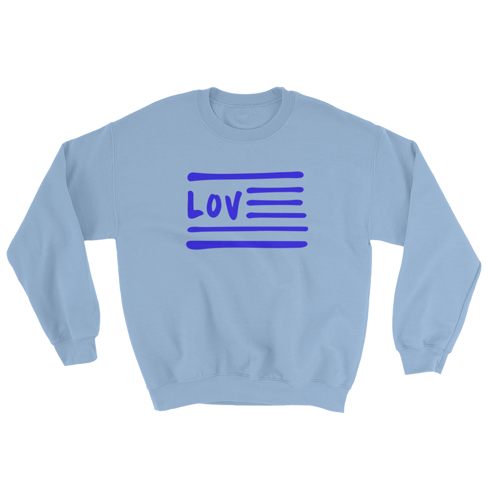 Love Nation Blue Flag Sweatshirt - Vinyl Clothing Co - DJ Apparel Clothing Disc Jockey Vinyl Gear