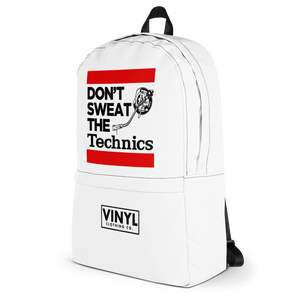 Don't Sweat The Technics Backpack - Vinyl Clothing Co - DJ Apparel Clothing Disc Jockey Vinyl Gear