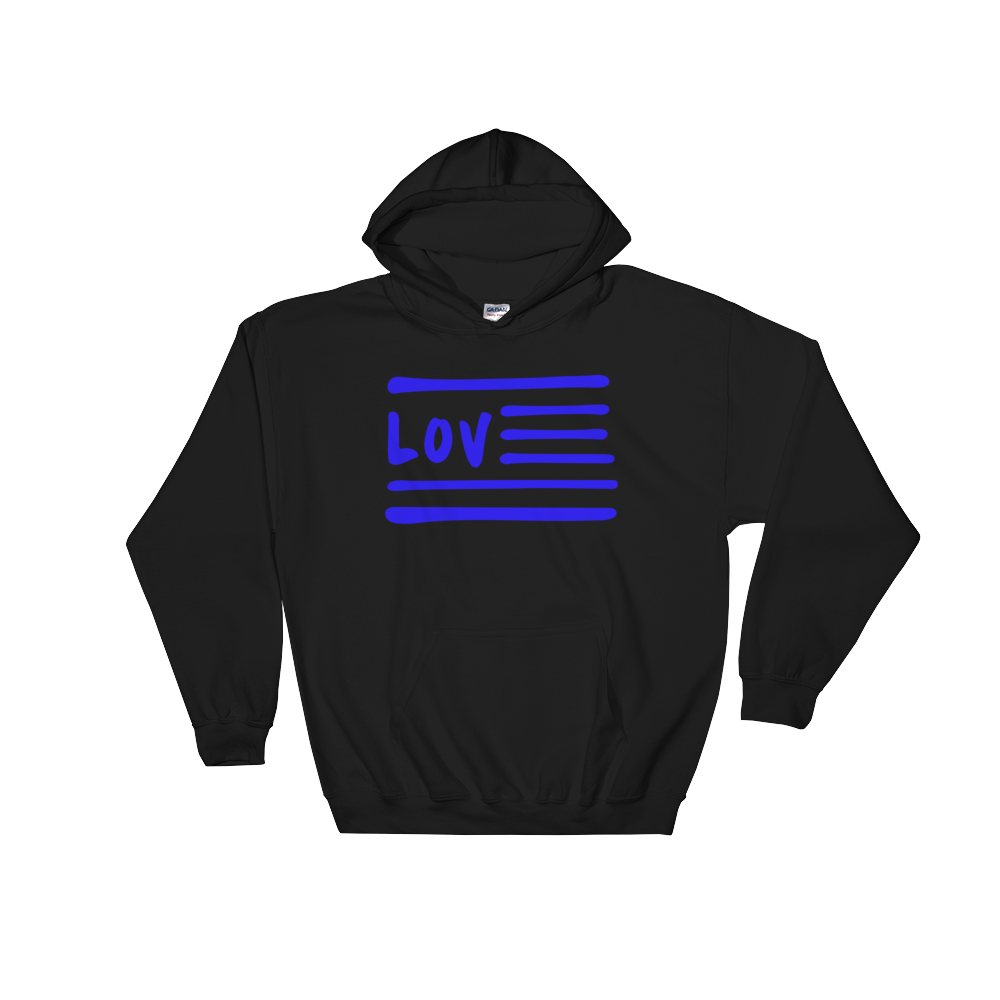 Love Nation Blue Flag Hoodie - Vinyl Clothing Co - DJ Apparel Clothing Disc Jockey Vinyl Gear