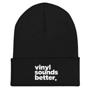 Vinyl Sounds Better Cuffed Beanie - Vinyl Clothing Co - DJ Apparel Clothing Disc Jockey Vinyl Gear