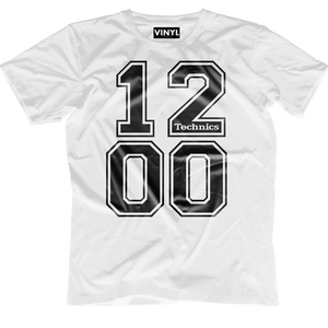 DJ Tech 1200 T-Shirt (White) - Vinyl Clothing Co - DJ Apparel Clothing Disc Jockey Vinyl Gear